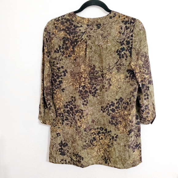 BANANA REPUBLIC graphic static print 100% Silk sz.4 - Picture 2 of 9